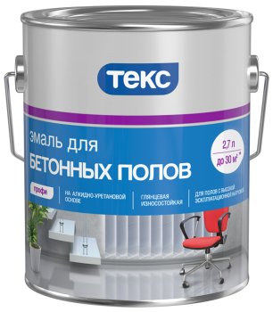 Эмаль Текс ПРОФИ для бетонных полов красно-коричневая 2,7 л глянцевая